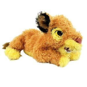 Disney Store The Lion King Simba Plush Lying Down Shaggy Fur Stuffed Animal Toy